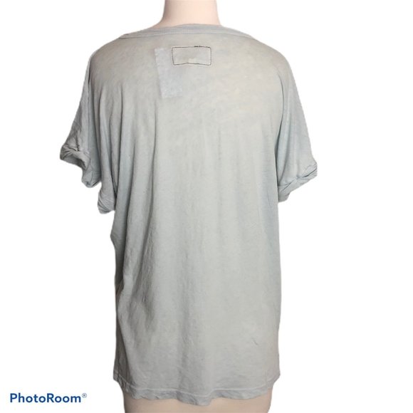 SALE - NWT Current/Elliott Rolled Twisted-Trim Tee Blue - Picture 3 of 8